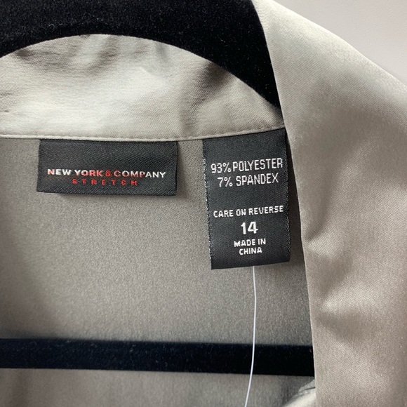 New York & Company Silver Blouse Size 14 - Picture 2 of 5